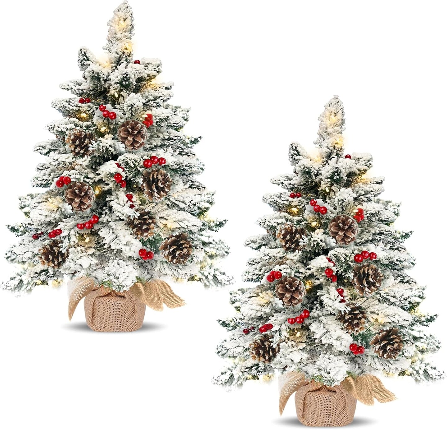 2 Pack 24"/2FT Thick Snow Flocked(	Snowy White)24"D x 24"W x 24"H