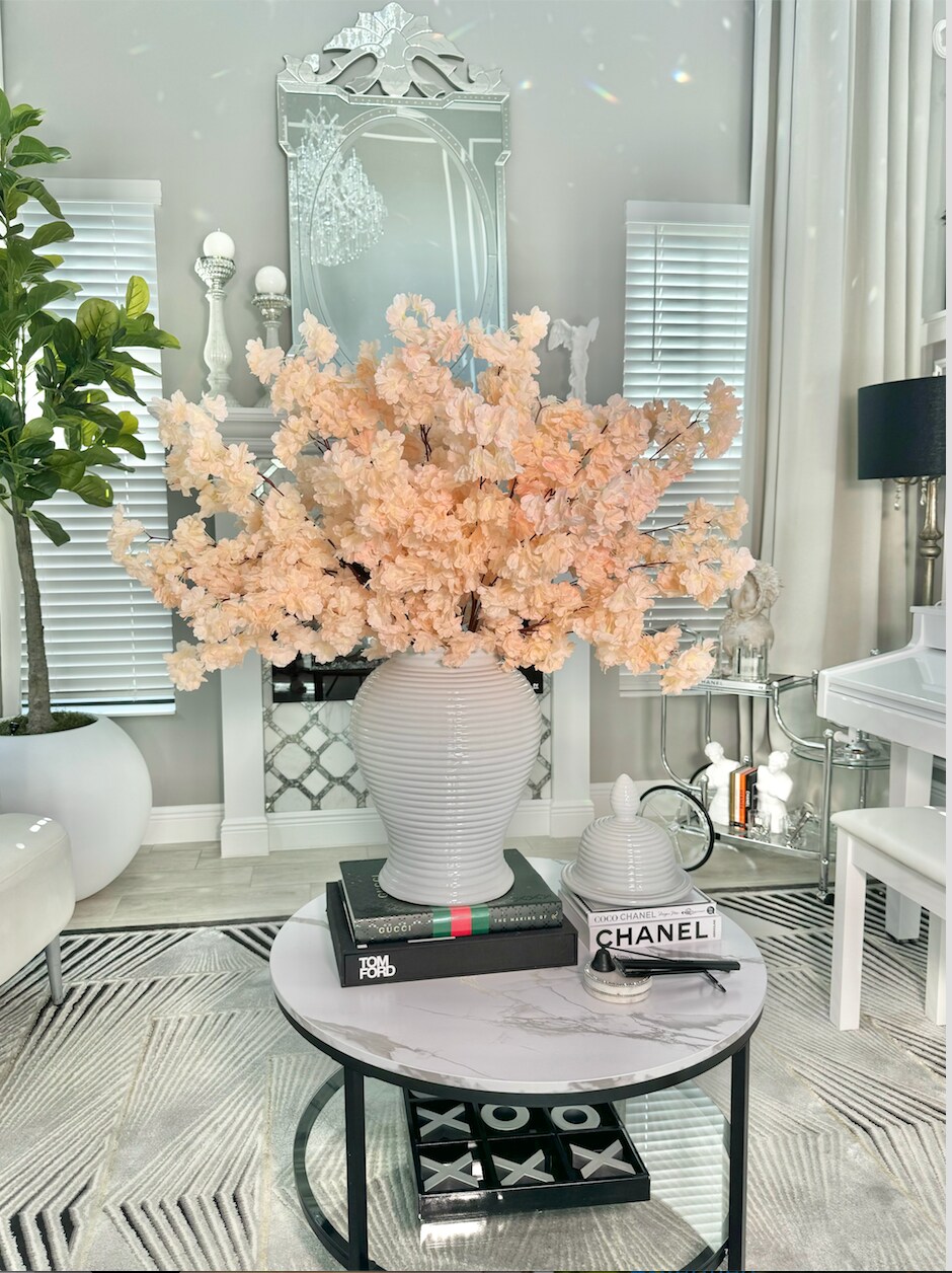 Mila Blush Faux Silk Cherry Blossom Branches Set of 3 Blush Flowers 36&#x27;&#x27; Fall Decor