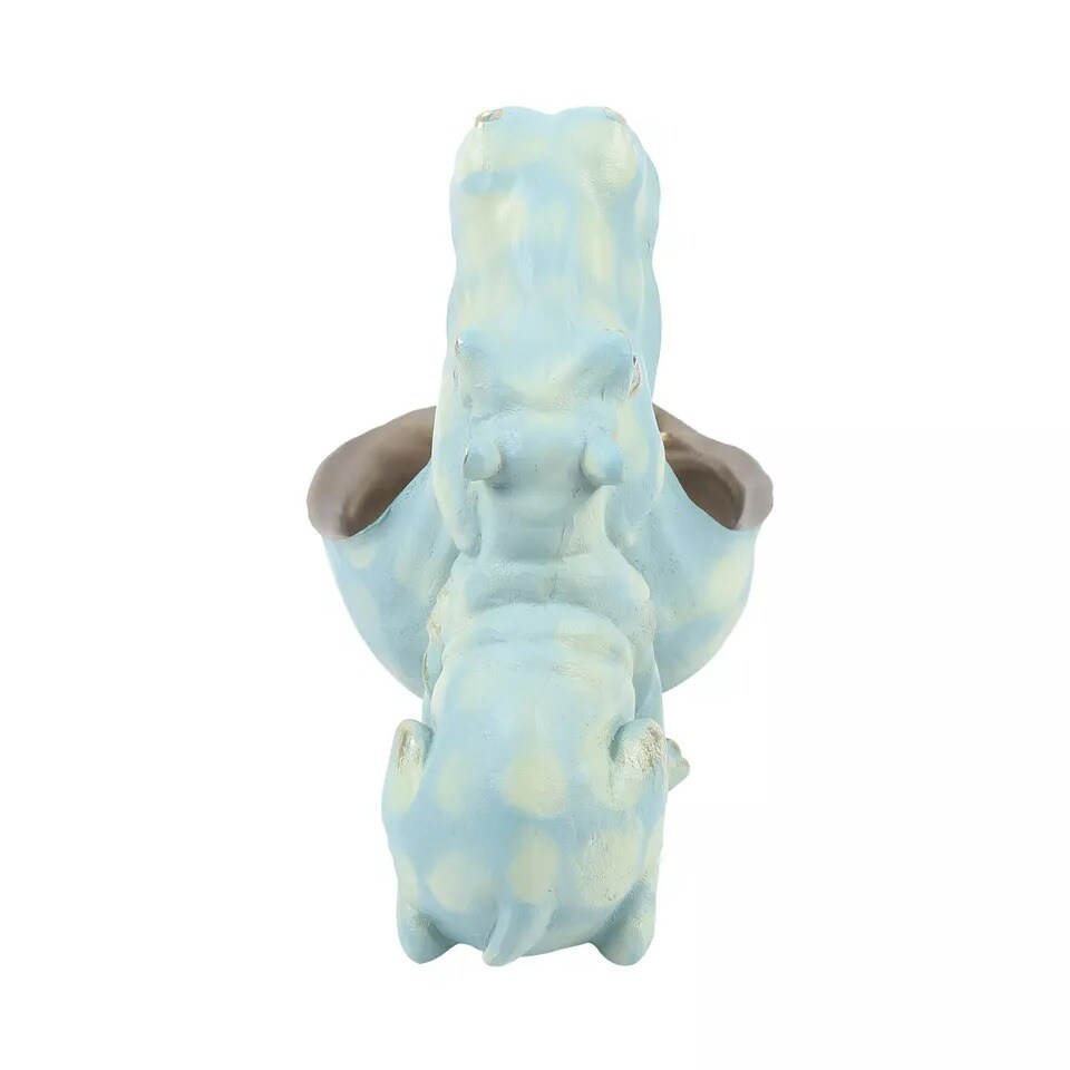 Resin Hippopotamus Statue Sculpture Figurine Key Candy Container Home Decoration