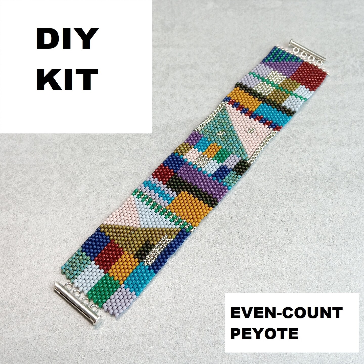 DIY Peyote Stitch Even Count Bracelet Kit Seed Beads Southwest