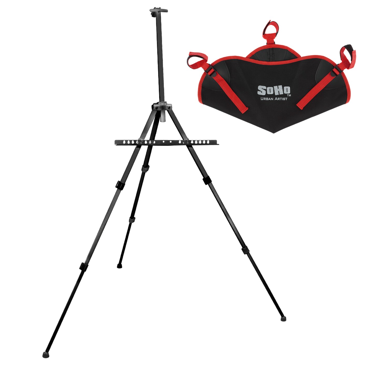 Creative Mark Feather Portable Lightweight Painting Adjustable Folding Tripod Easel Stand for Painting with Tripod Weight Bag, Easy-Lok Canvas Holder Fits 1.5&#x22; Canvases from 4&#x27;&#x27;-30&#x27;&#x27; Tall