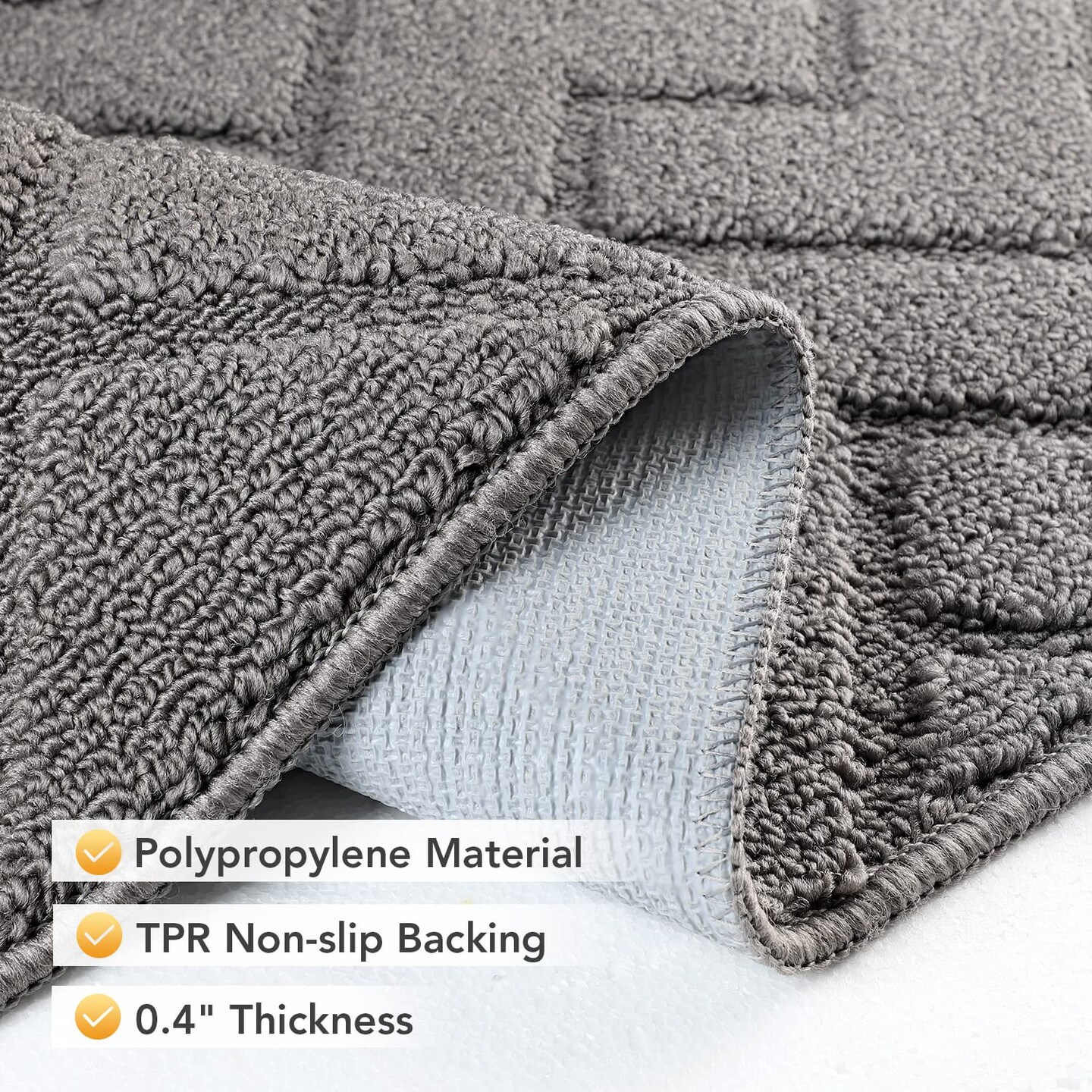 1 Pack Indoor Doormat,Front Back Rubber Backing Non Slip Door Mats 20"x31.5" Absorbent Resist Dirt Entrance Inside Floor Mats for Entryway Washable Low-Profile (Grey)