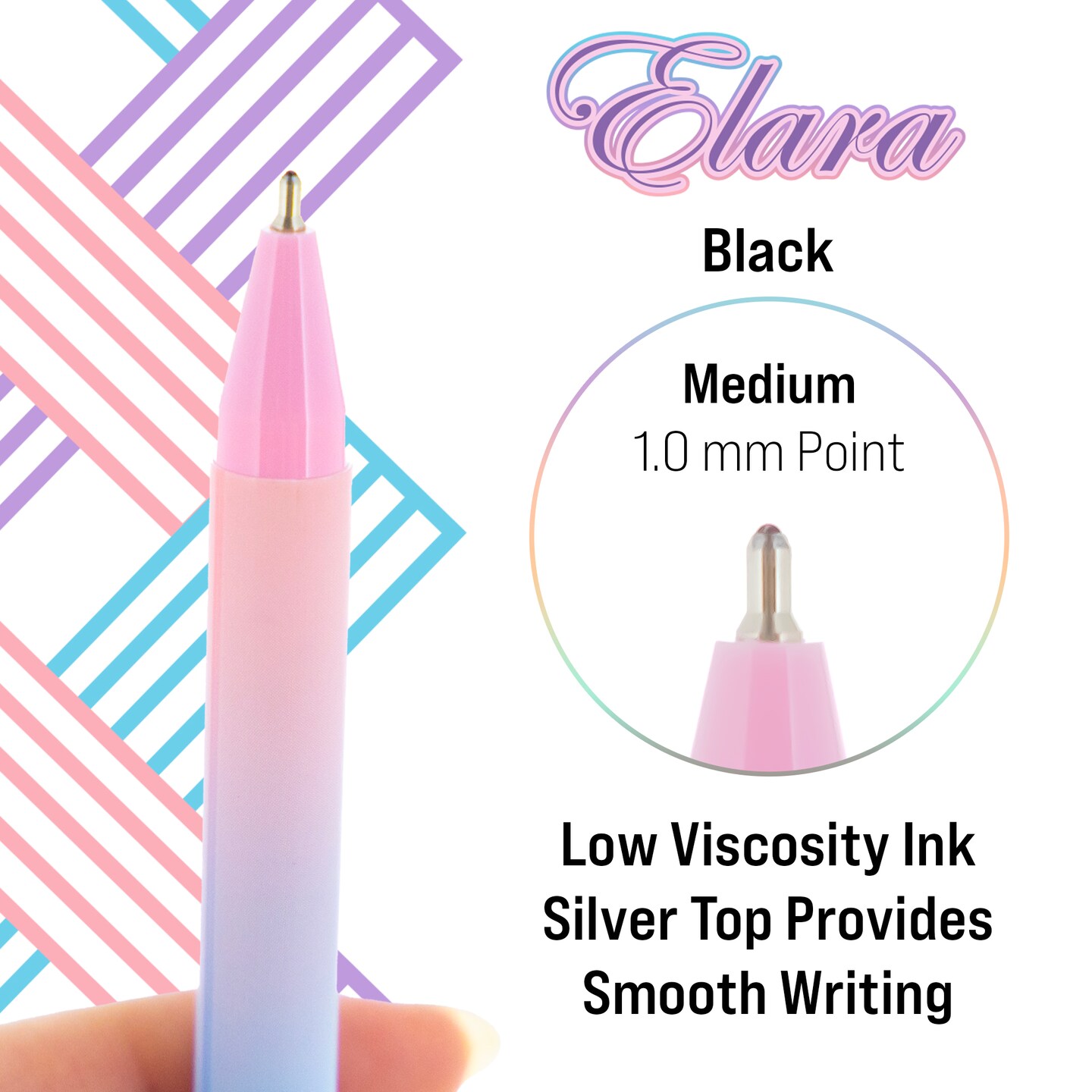 BAZIC Elara FUSE Tech Ink Retractable Pen (3/Pack)