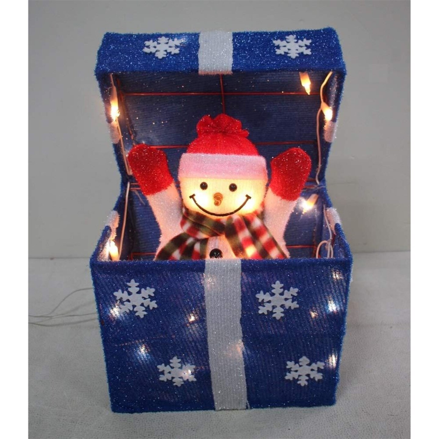 SkyMall Decorative Lighted Animated Pop Up Snowman Box