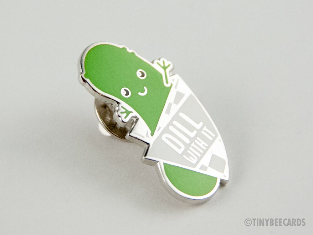 Funny Pickle Hard Enamel Pin "Dill With It" product 3