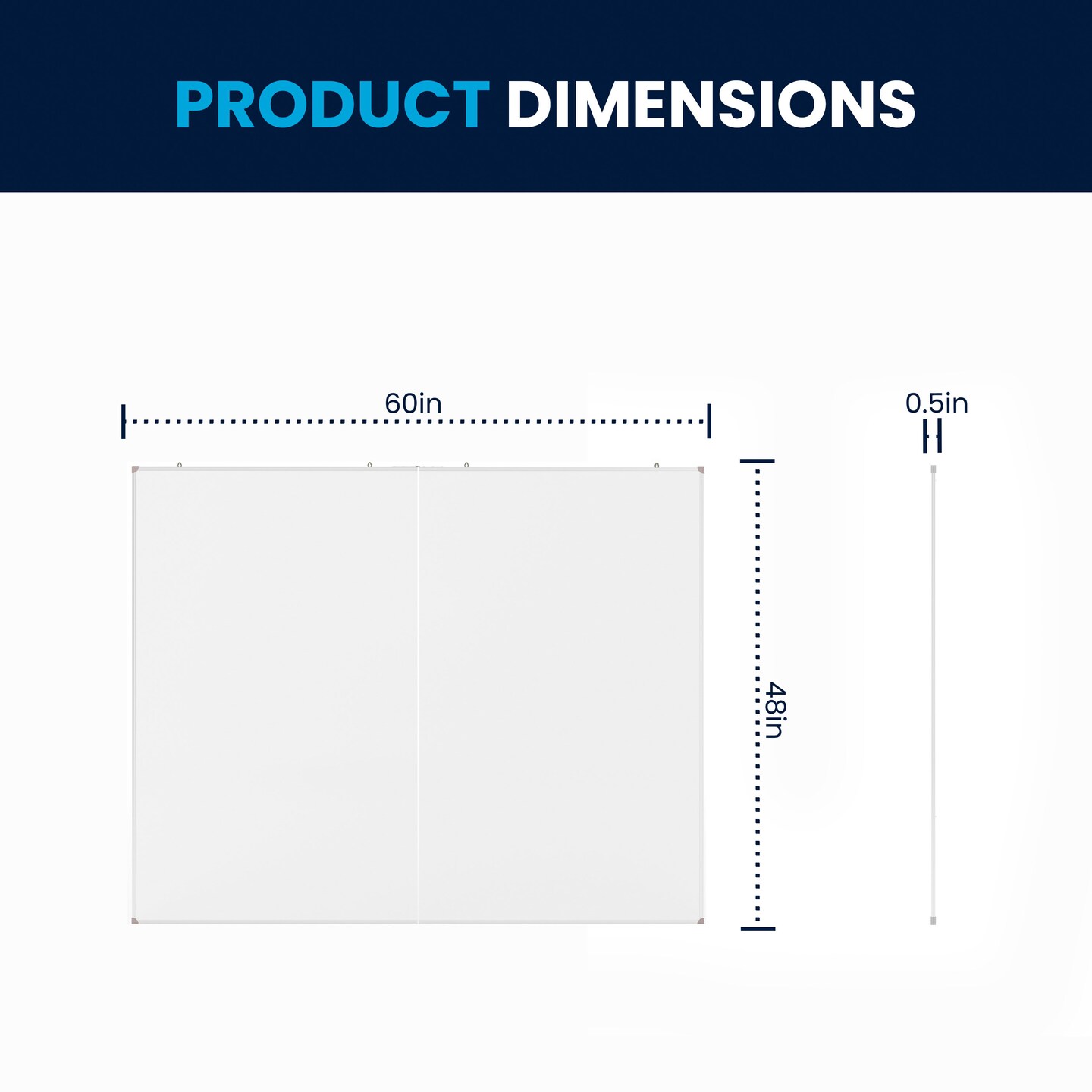 Emma and Oliver Xander Dry Erase Board for Wall with Aluminum Whiteboard Frame and Removable Marker Tray, 3 Markers, 1 Eraser, 6 Magnets Included