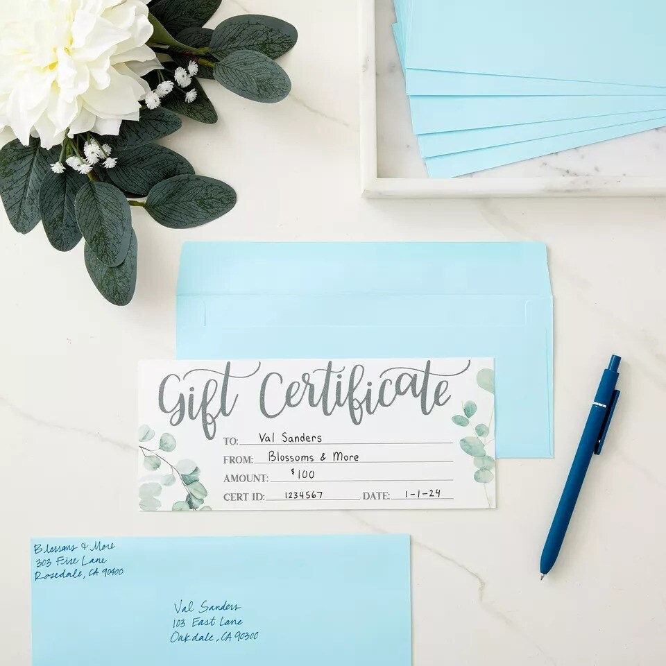 100 Pack #10 Light Blue Business Envelopes for Invitations, 4 1/8 x 9 1/2 In