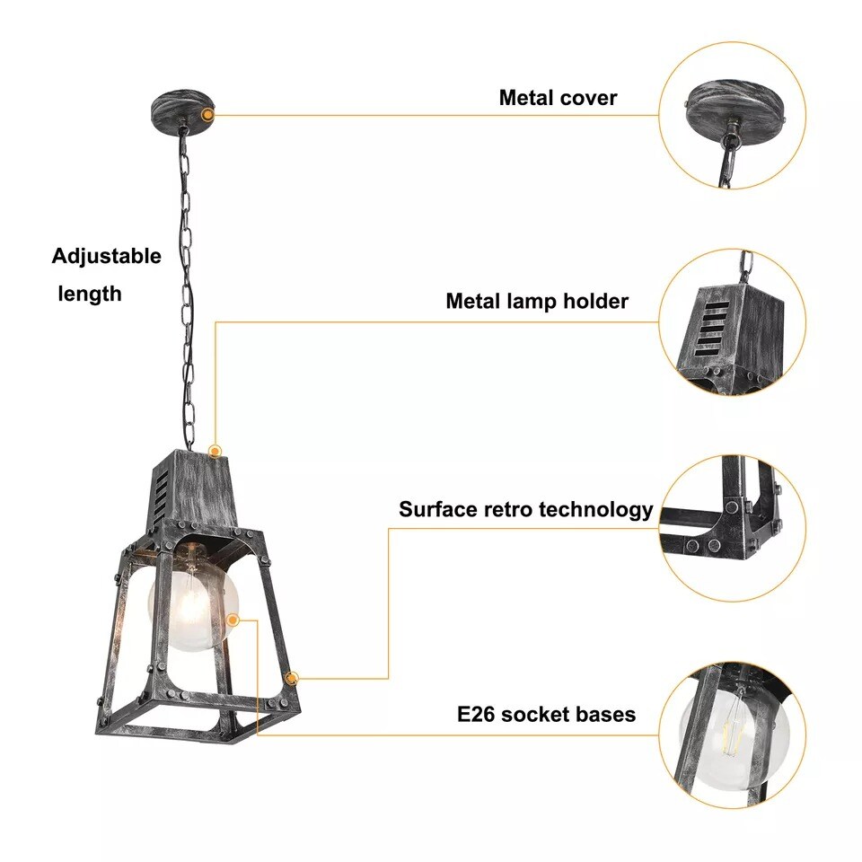 Industrial Chandelier Ceiling Fixture Pendant Light Kitchen Island Hanging Lamp