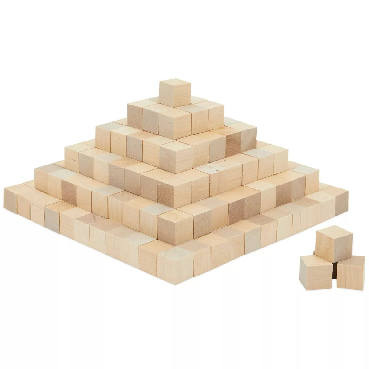 250 Pack Unfinished Wood Cubes Wooden Block Set for DIY Crafts Decoration, 3/4"