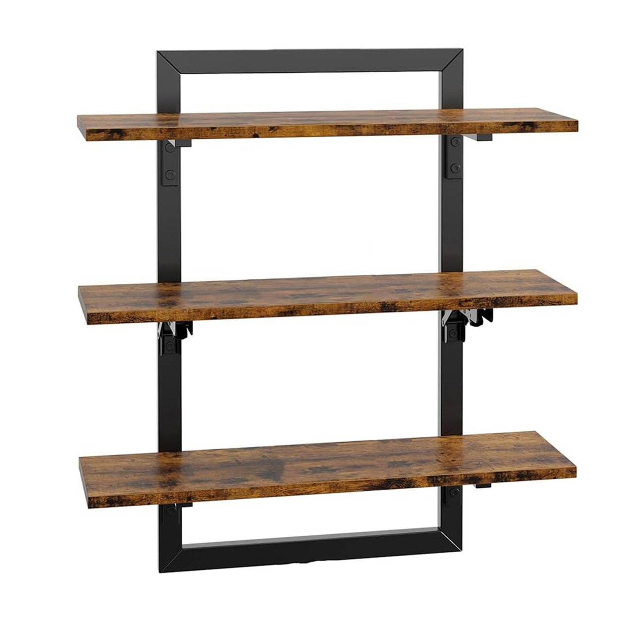 Wall Mounted Wooden Storage Shelf Display Stand Foldable Design Strong Load-Bearing Smooth Edge Easy Assembly Floating
