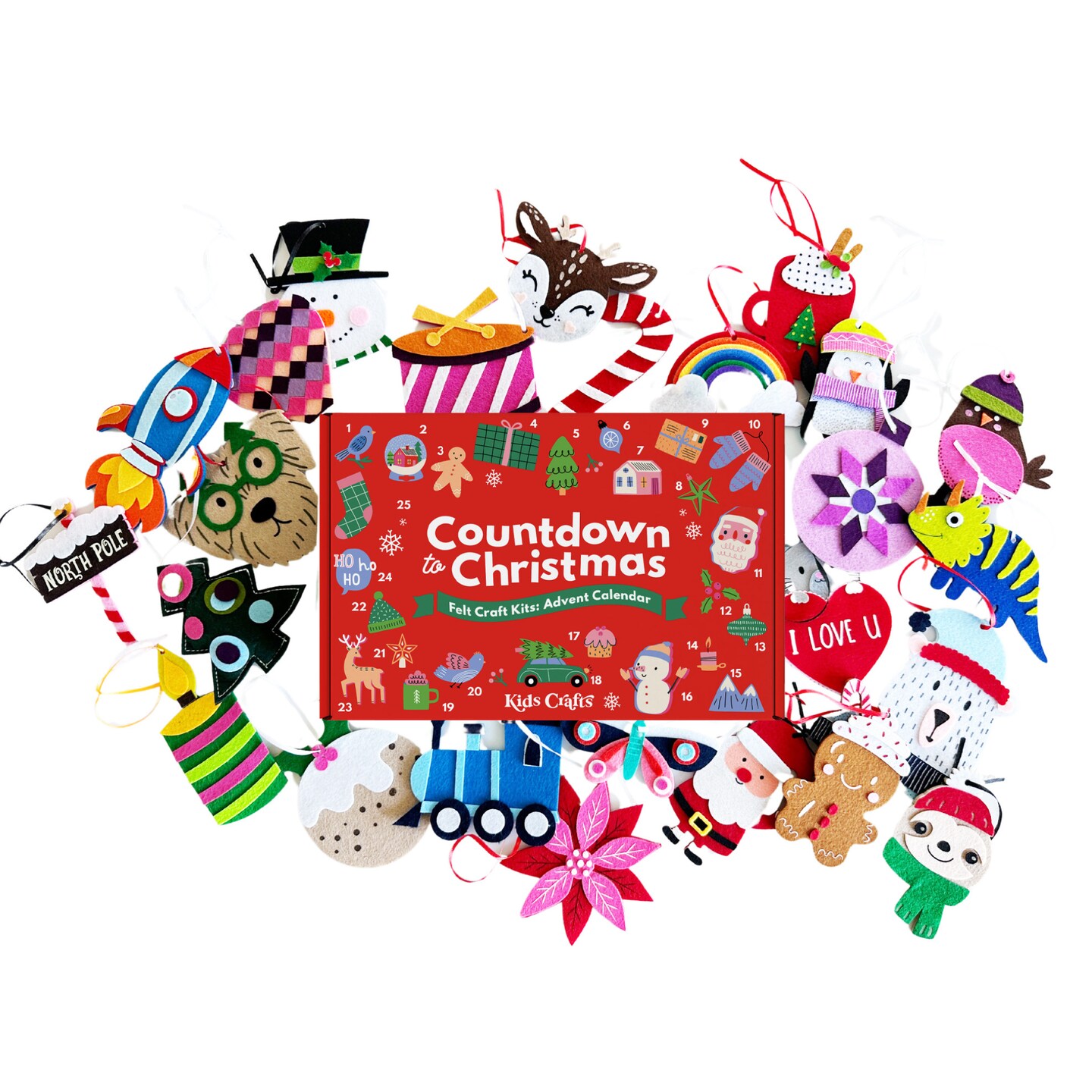 Countdown to Christmas Felt Craft Kit Advent Calendar - Kids Crafts