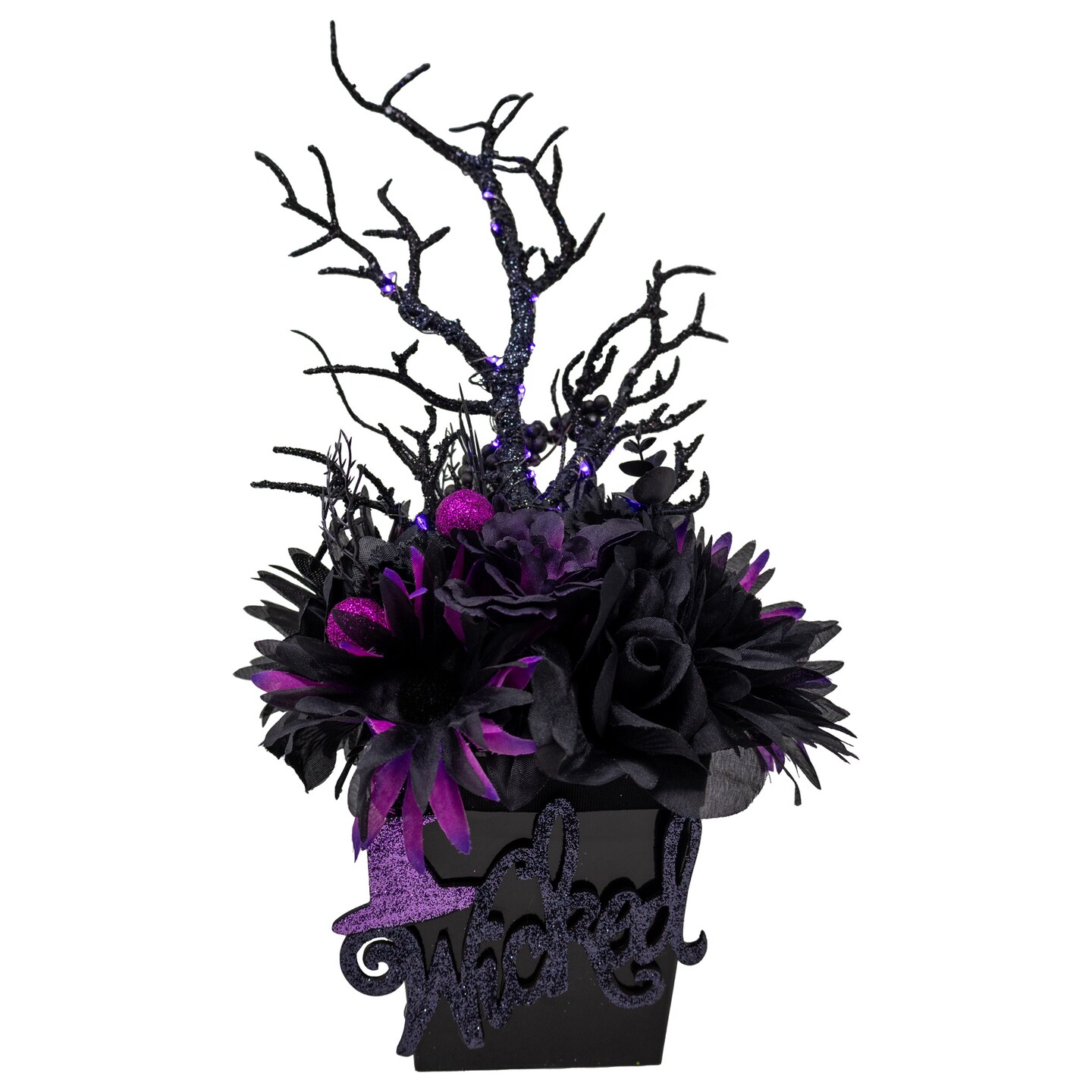 Wicked Halloween Floral Arrangement With Fairy Lights | MakerPlace  display picture 1