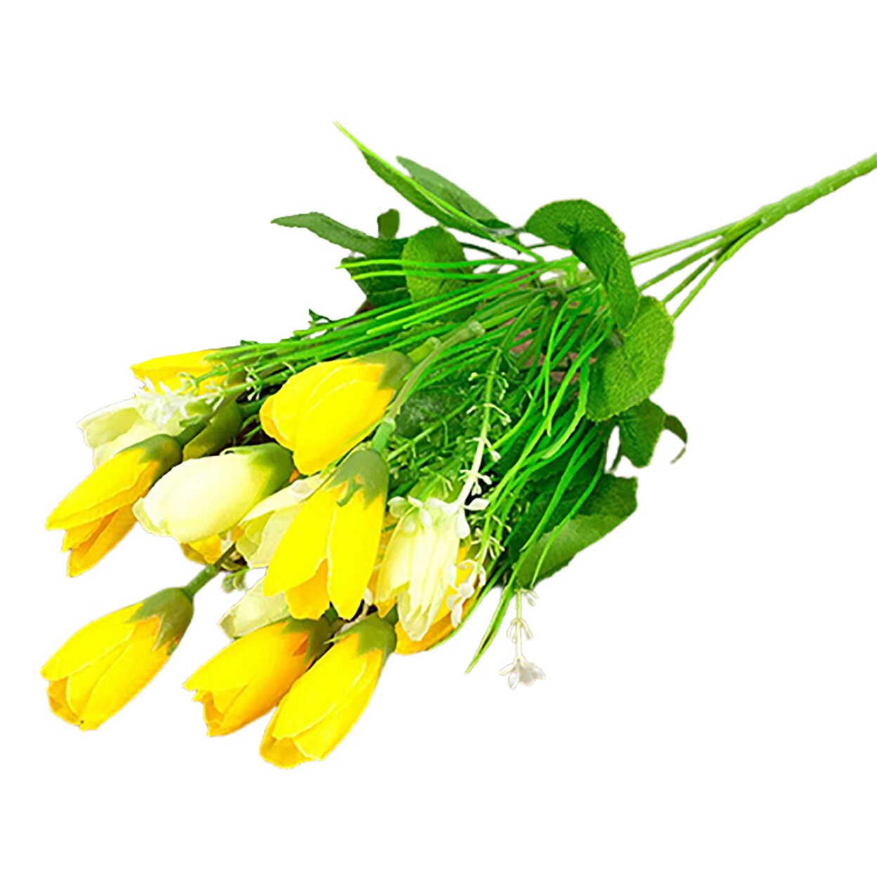 1 Bouquet 15 Heads Artificial Flower Eco-Friendly Faux Silk Fake Tulip Bud Plant For Wedding Party