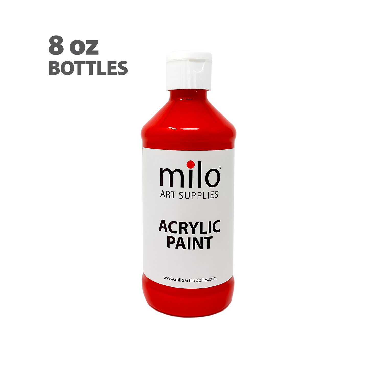 milo Acrylic Paint Set of 8 Colors | 8 oz Bottles | Student Primary Colors Acrylics Painting Pack | Made in the USA | Non-Toxic Art & Craft Paints for Artists, Kids, & Hobby Painters