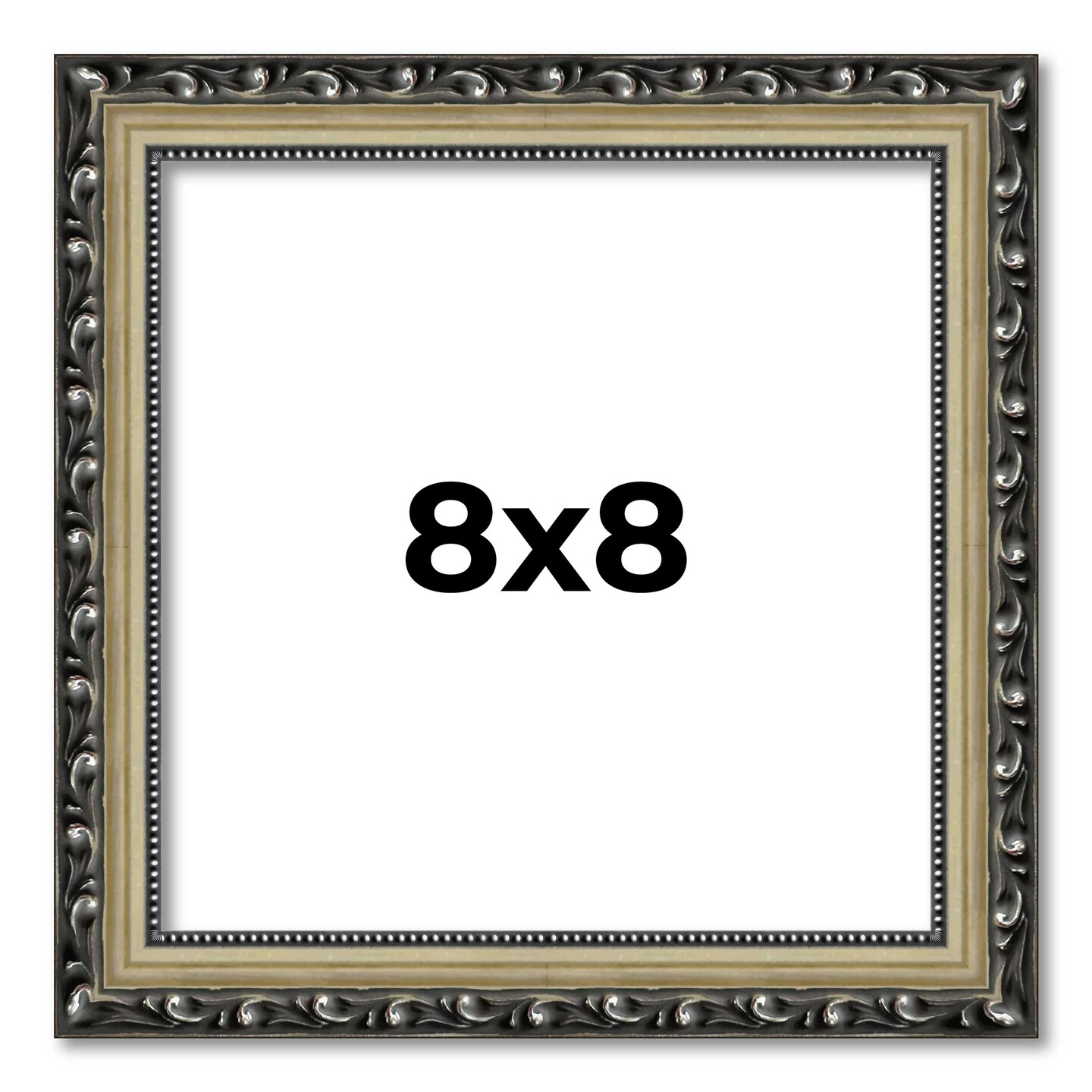 8x8 Silver Wood Picture Frame - UV Acrylic, Foam Board Backing, Hanging Hardware