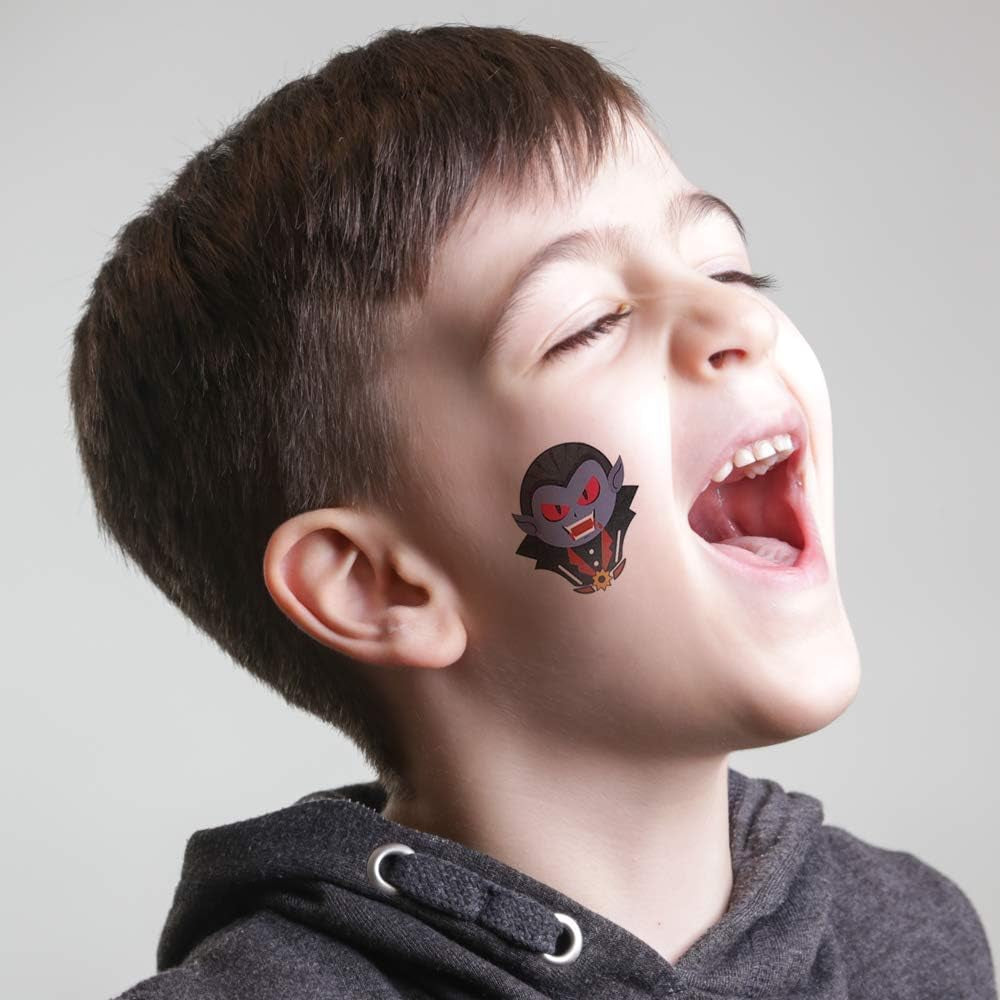 Halloween Temporary Tattoos for Kids - Pack of 144-2 Inch Non-Toxic Tats Stickers for Boys and Girls, Best for Halloween Party Favors, Treats, D&#xE9;cor, Goodie Bags - 6 Assorted Designs