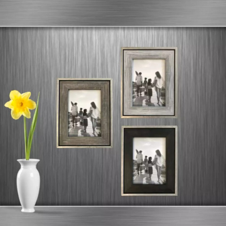 4x6 Rustic Picture Frame (3-Pack) - Distressed Industrial - 4x6&#x22; Photo