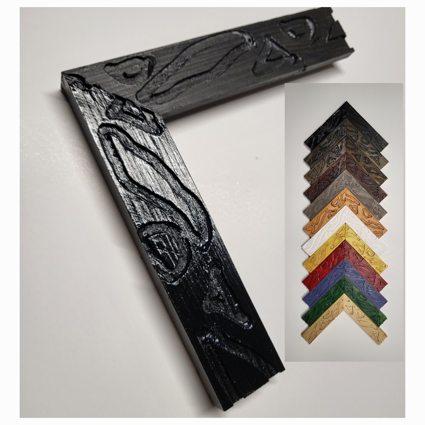 4"x4" Swirly Wave Picture Frame, MadetoOrder, Handmade, Solid Wood