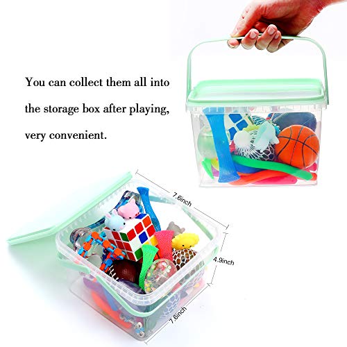 24 Pieces Sensory Fidget Toys Set Liquid Motion Timer Grape Ball Mochi Squishy Stretchy String Flippy Chain Easter Egg Marble Mesh Squeeze Bean Cube for Autistic Kids ADHD and Anti-Stress