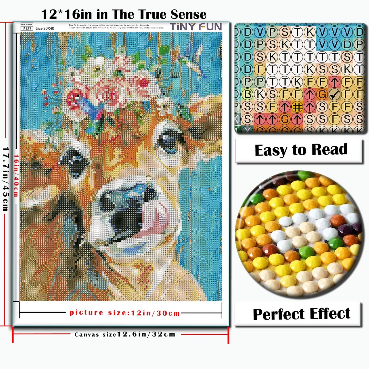 11.6X15.7 inc Diamond Painting Kits for Adults&Beginners DIY 5D Diamond Art Paint with Round Diamonds Full Drill Cow Gem Art Painting Kit for Home Wall Decor Gifts(12x16inch/30×40cm)
