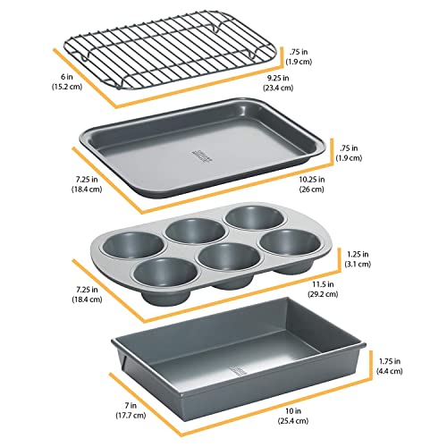 4 Pieces  Non-Stick Toaster Oven Bakeware Set,  Carbon Steel