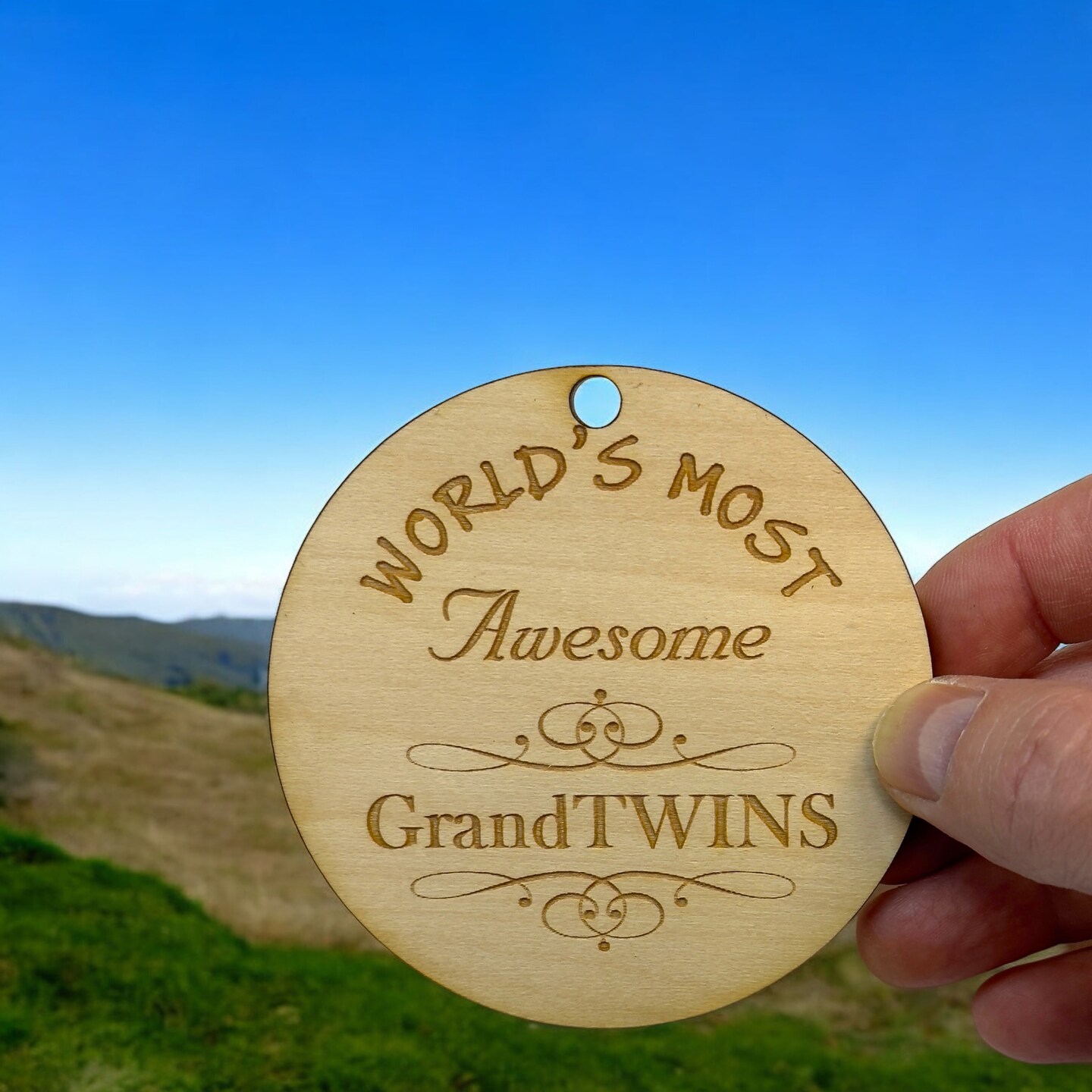 Ornament - World's most awesome GrandTwins - Raw Wood Ornament - World's most awesome GrandTwins - Raw Wood