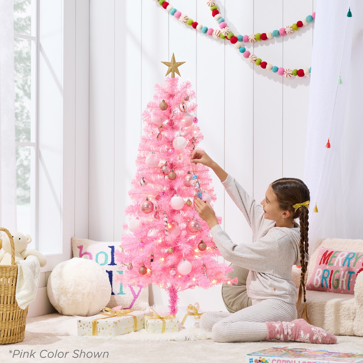 Best Choice Products Prelit Colored Christmas Tree, 4ft Artificial Tree Holiday Decor w/ LED Lights