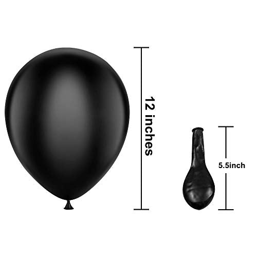 50 Pieces Black Balloons Latex Party Balloons - 12 inch Helium Matte Black Balloons for Wedding Graduation Baby Shower Birthday Party Decorations