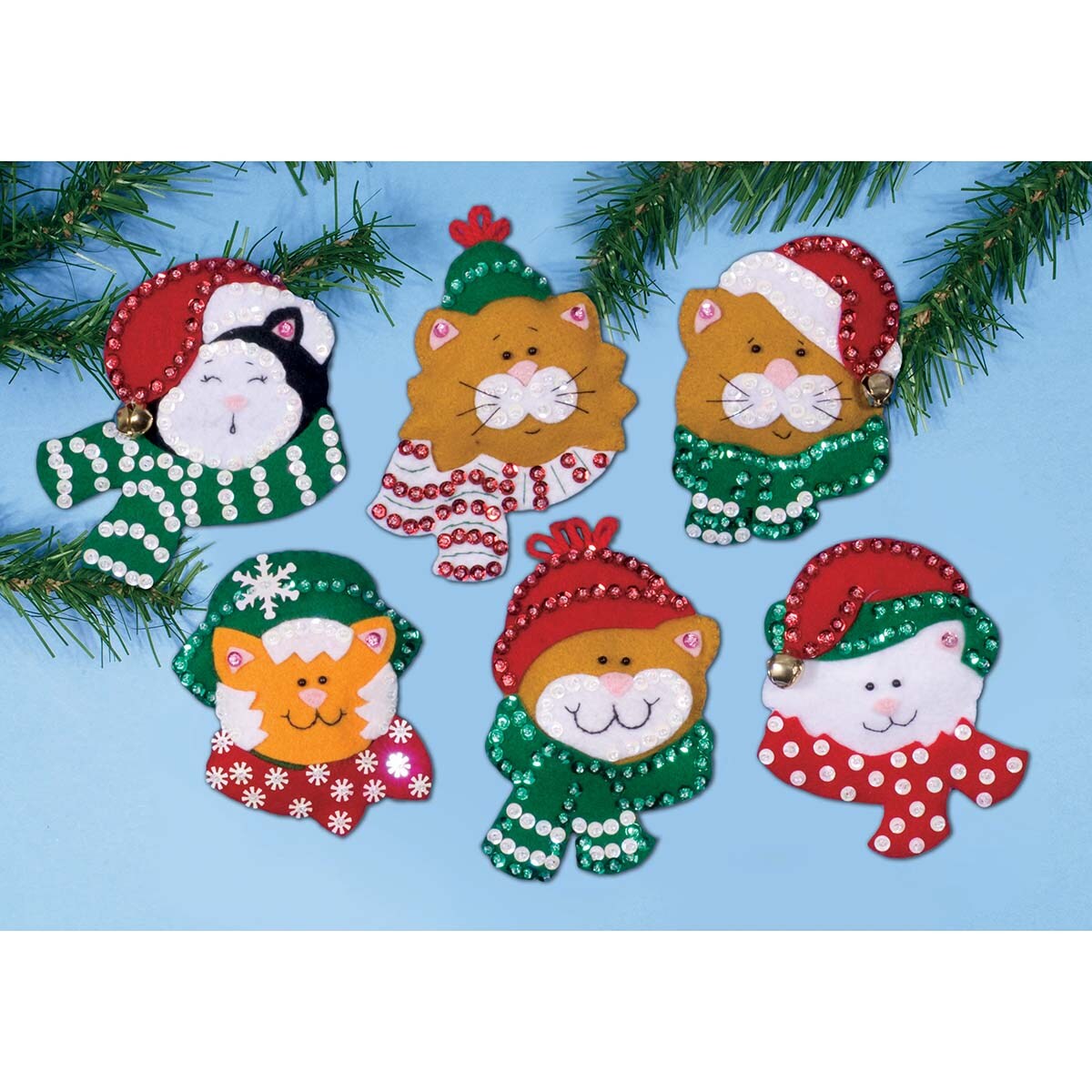Design Works  Cats in Hats Felt &#x26; Sequin Kit