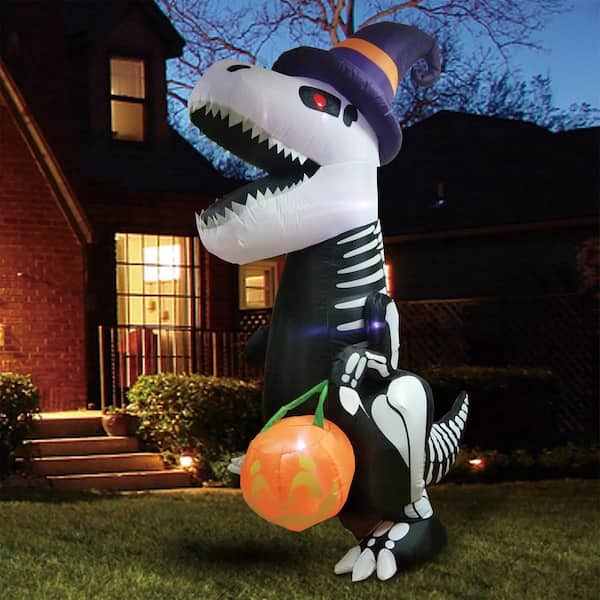 Halloween 8ft Inflatable Skeleton Dinosaur with Led