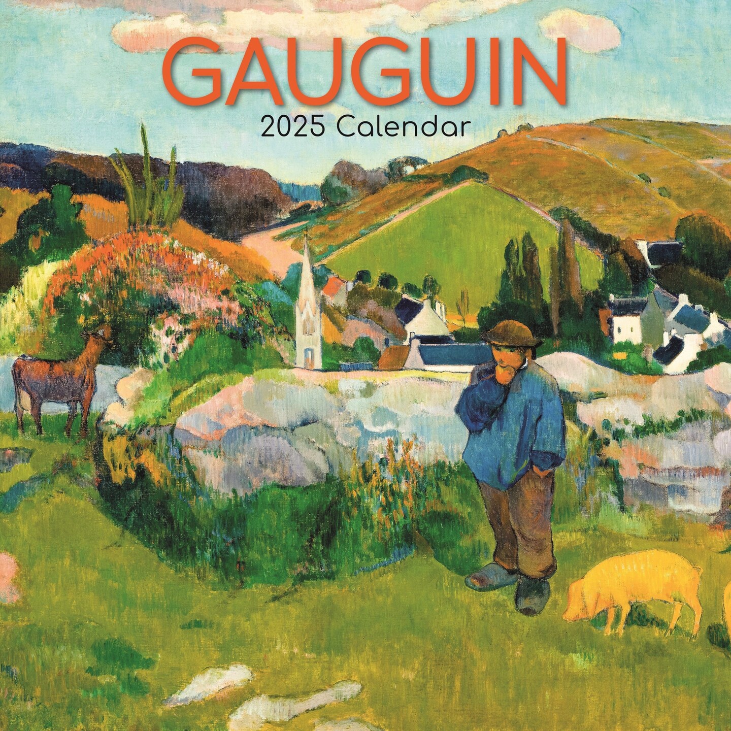 The Gifted Stationary 2025 Square Wall Calendar, Gauguin, 16-Month Arts &#x26; Antiques Theme Hanging Calendar with 180 Reminder Stickers, Month Planner for Home and Creative Spaces, 12x12 In