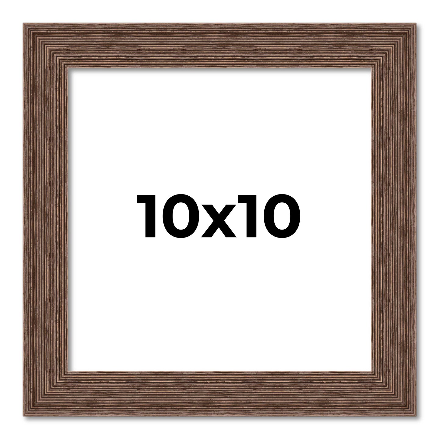 10x10 Wide Barnwood Picture Frame with UV-Resistant Acrylic &#x26; Acid Free Backing, Available in 6 Paint Finishes - Grey, Brown, White, and Black
