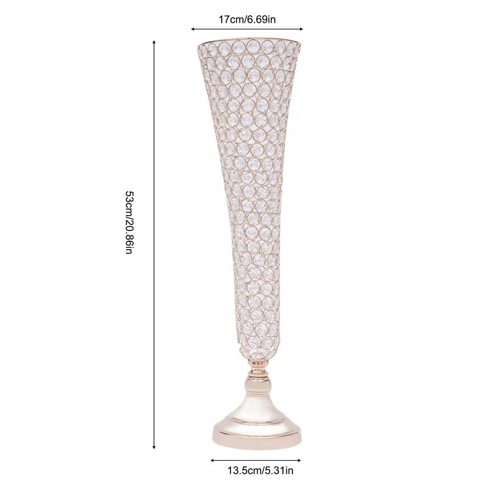 2Pcs Crystal Flower Stand Table Decorative Centerpieces for Wedding Anniversary