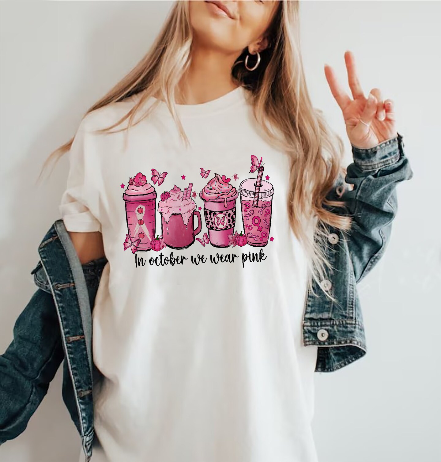 In October We Wear Pink spooky Shirt, Halloween Shirt, Pink Ribbon