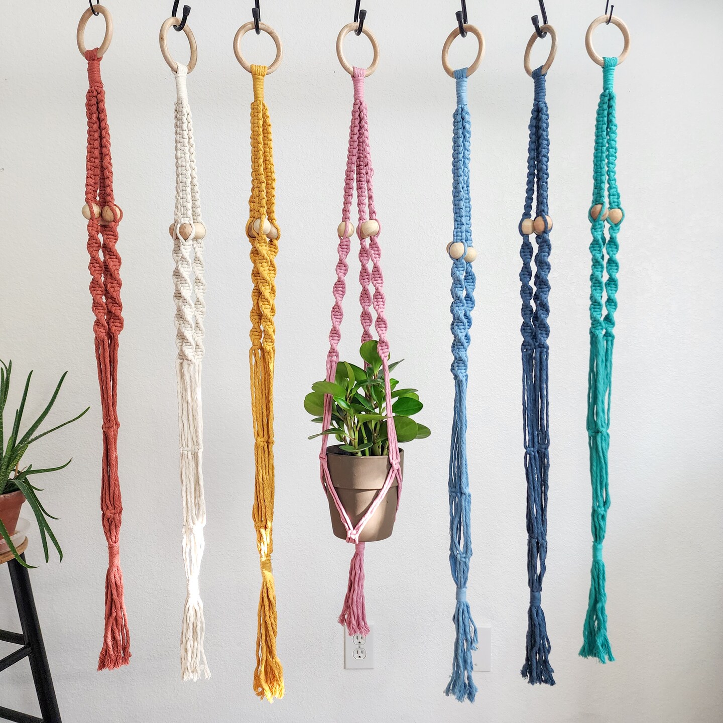 Boho Macrame Beaded Plant Hanger for Indoor - Outdoor Use | MakerPlace by  Michaels