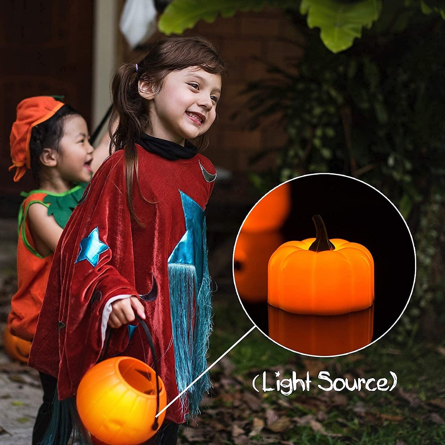 12 Pieces LED Pumpkin Lights, Halloween Pumpkins Battery Operated, Pumpkin Tea Lights, Light Up Jack O&#x2019; Lanterns for Halloween Decoration, Orange