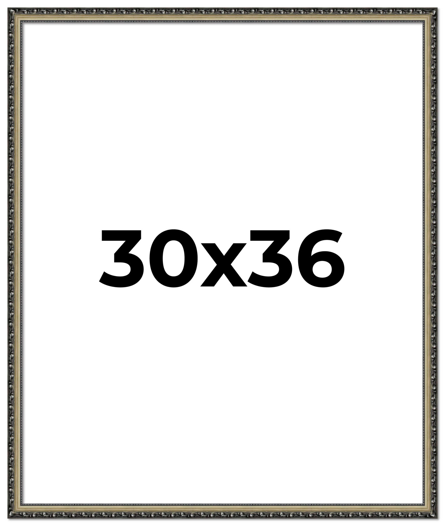 30x36 Solid Wood Antique Picture Frame with UV-Resistant Acrylic & Acid-Free Backing, Available in 4 Finishes: Bronze, Gold, Silver, and Gold with Black