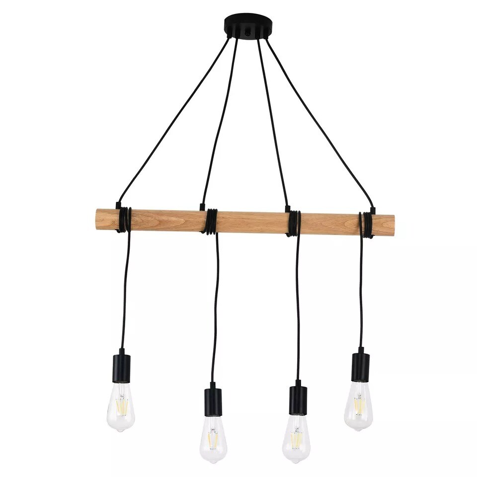Pendant Lamp Chandelier Modern Farmhouse Fixture Rustic Wood Ceiling Light