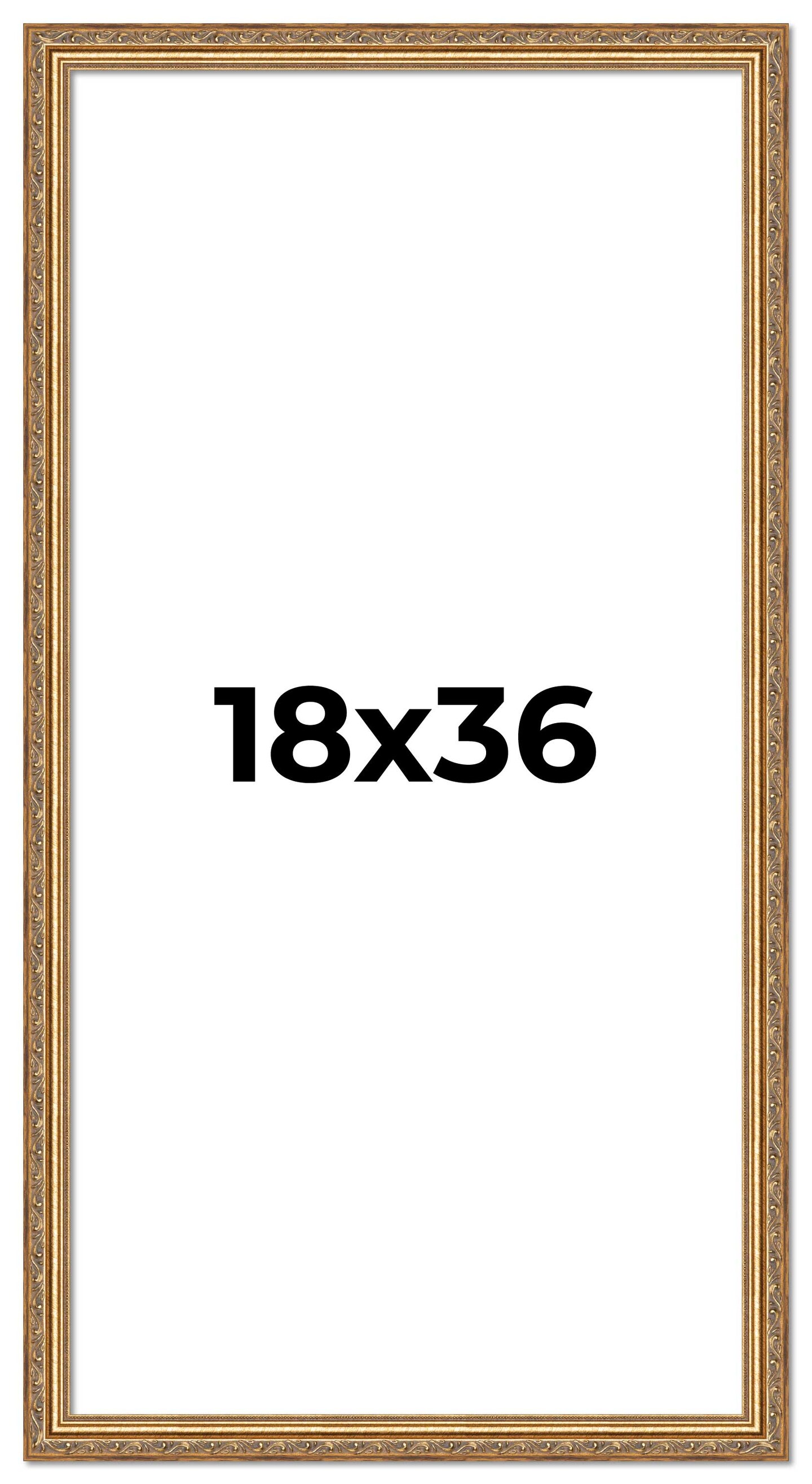 18x36 Museum-Quality Picture Frame with UV-Resistant Acrylic & Acid-Free Backing, Available in 4 Finishes - Gold, Silver, Bronze, and Black