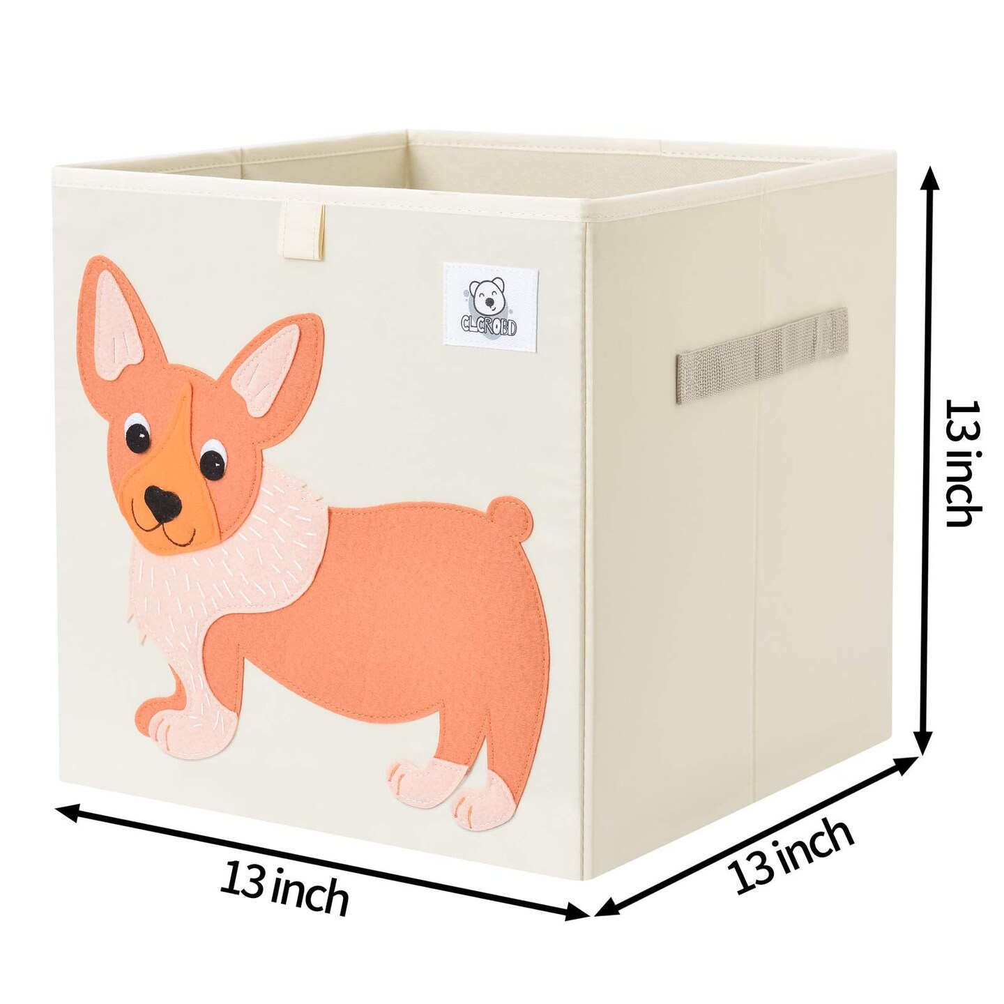 Foldable Animal Cube Storage Bins Fabric Toy Box/Chest/Organizer for Toddler/Kids Nursery, Playroom, 13 inch (Dog)