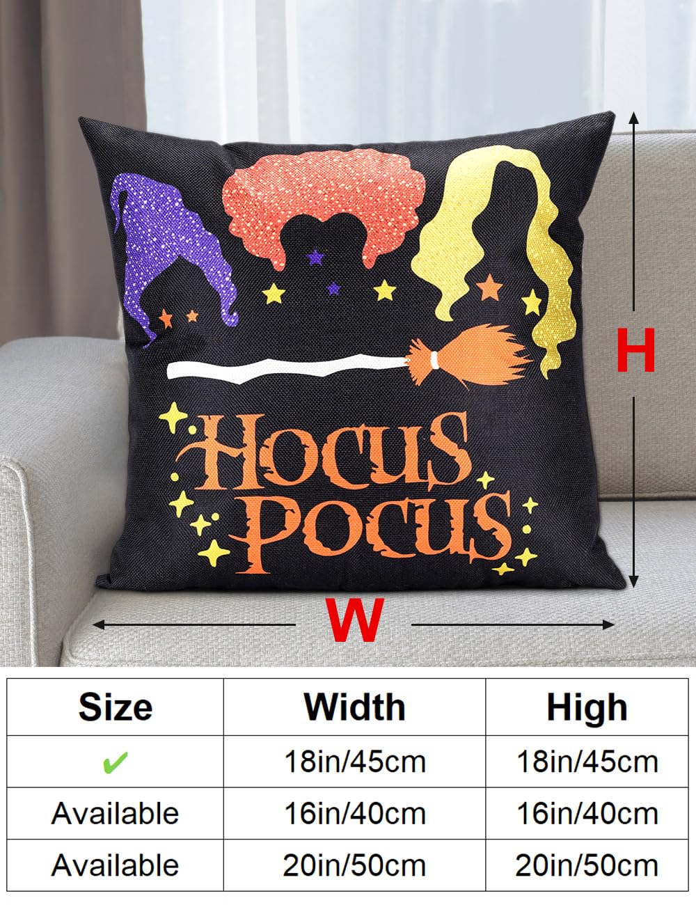 4 Pieces Halloween Decorations  Double-Sided Print Pillow Covers 18&#x22; x 18&#x22;, with 8 Cute Halloween Decor Patterns, Elegant Invisible Zipper, Soft Linen Throw Pillow Covers for Outdoor &#x26; Indoor Use