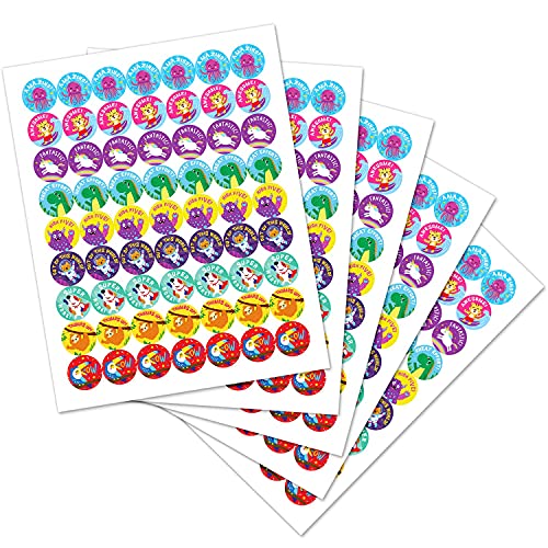 1008 Stickers for Kids in 9 Designs. 1 Inch School Stickers on Sheets. Teacher Supplies for Classroom, Potty Training Stickers, Motivational Stickers