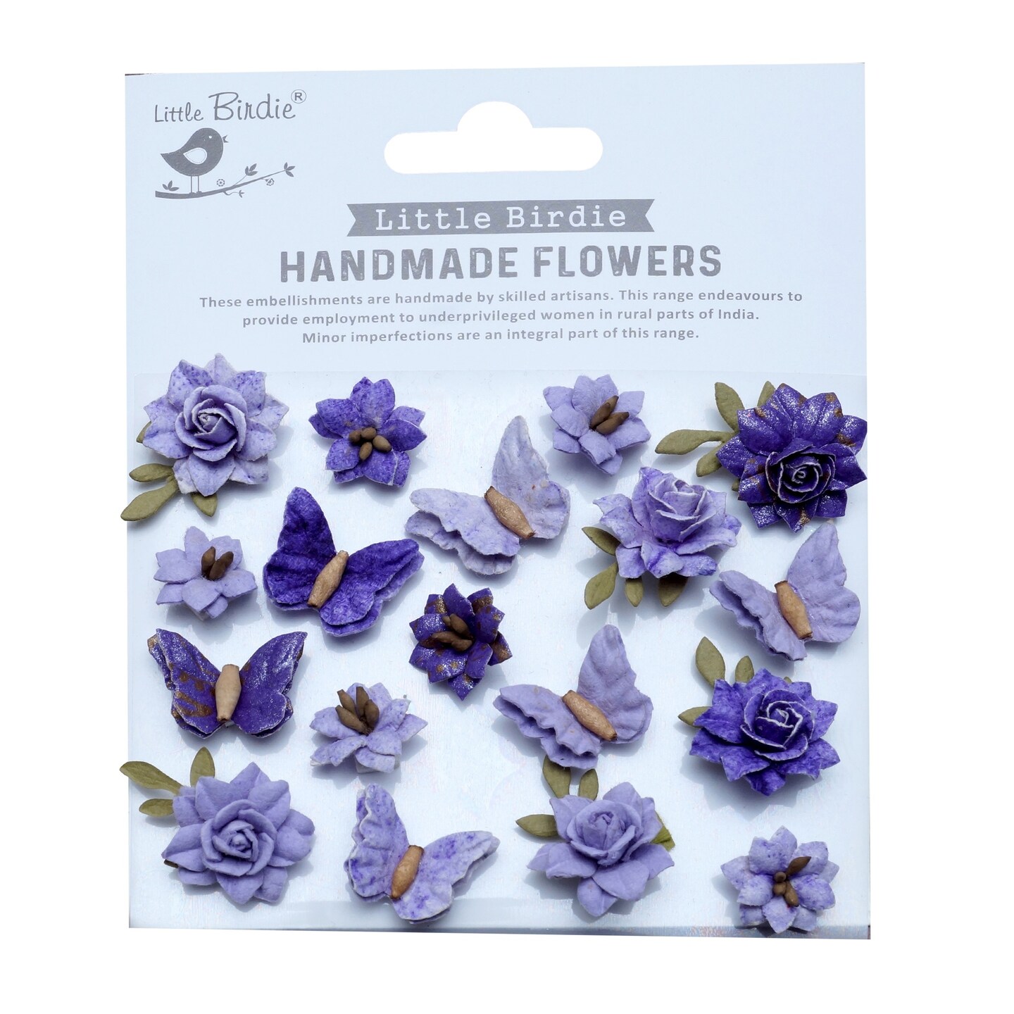 Little Birdie Cloria Paper Flowers 18/Pkg