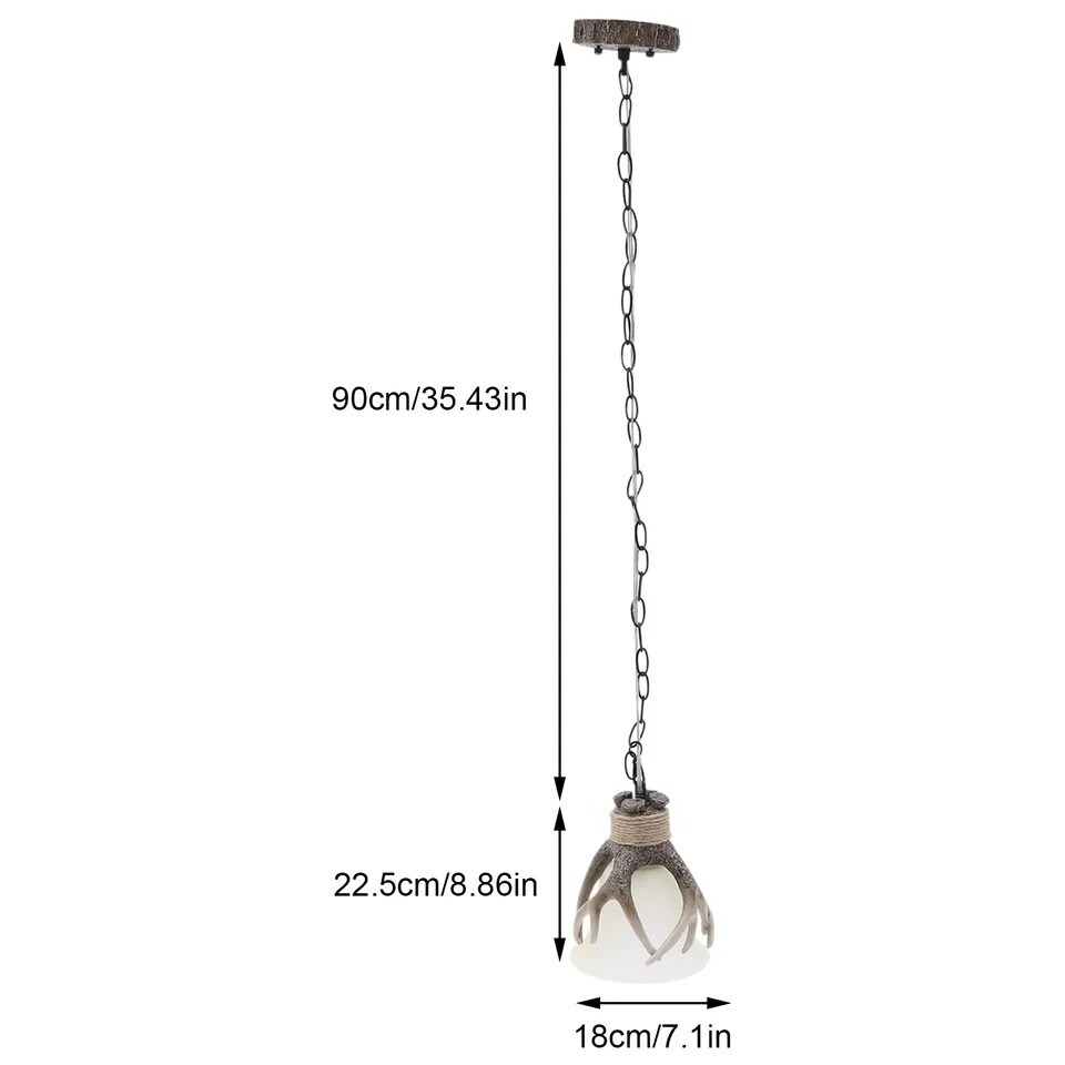 Rustic Resin Farmhouse Pendant Light Deer Horn Antler Chandelier Ceiling Lamp
