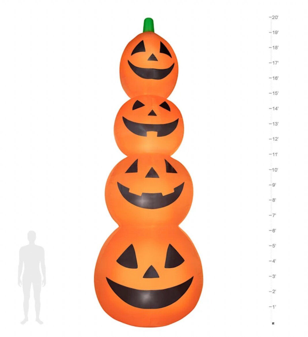 20 FT Halloween Inflatable Jack-o&#x27;-Lantern stack