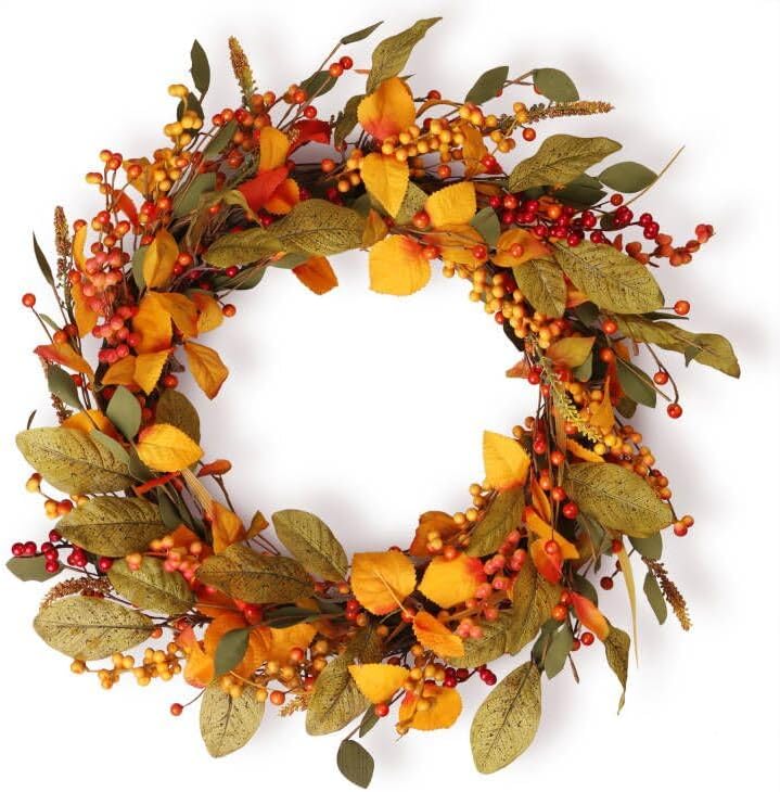 Fall Decor Autumn Wreath for Thanksgiving Day, Fall Porch Decor, Fall Wreaths for Home Decoraction (Fall Wreath)