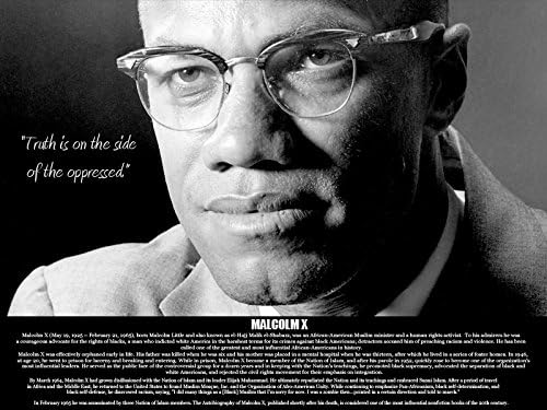 Malcolm X Poster Truth is On Side of the Oppressed, 24"x18", Unframed