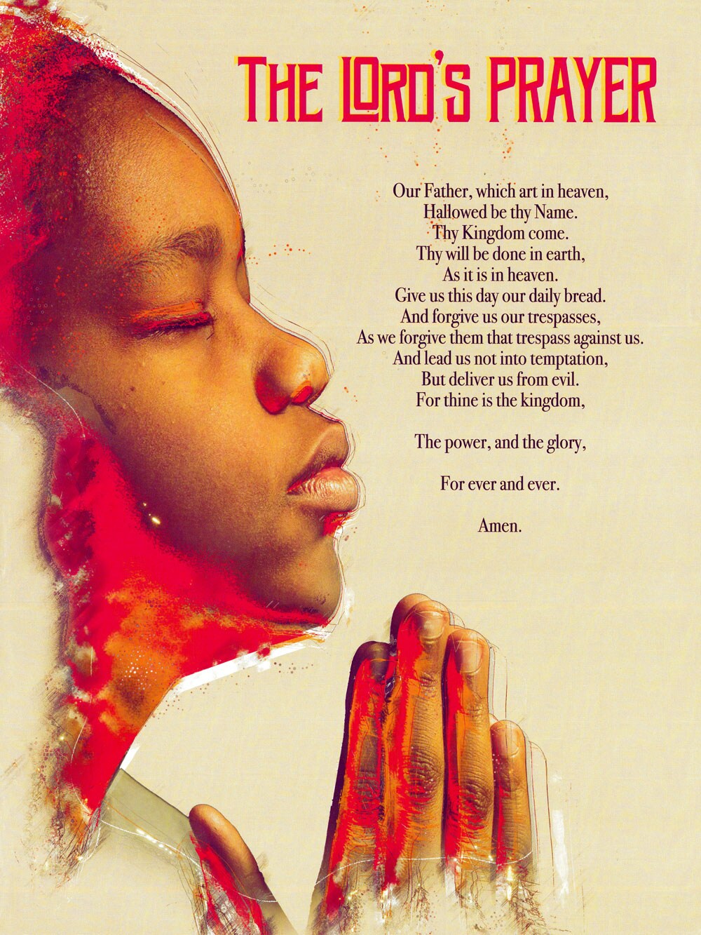 The Lord's Prayer Poster Boys Scripture Wall Art Print, 18"x24", Unframed