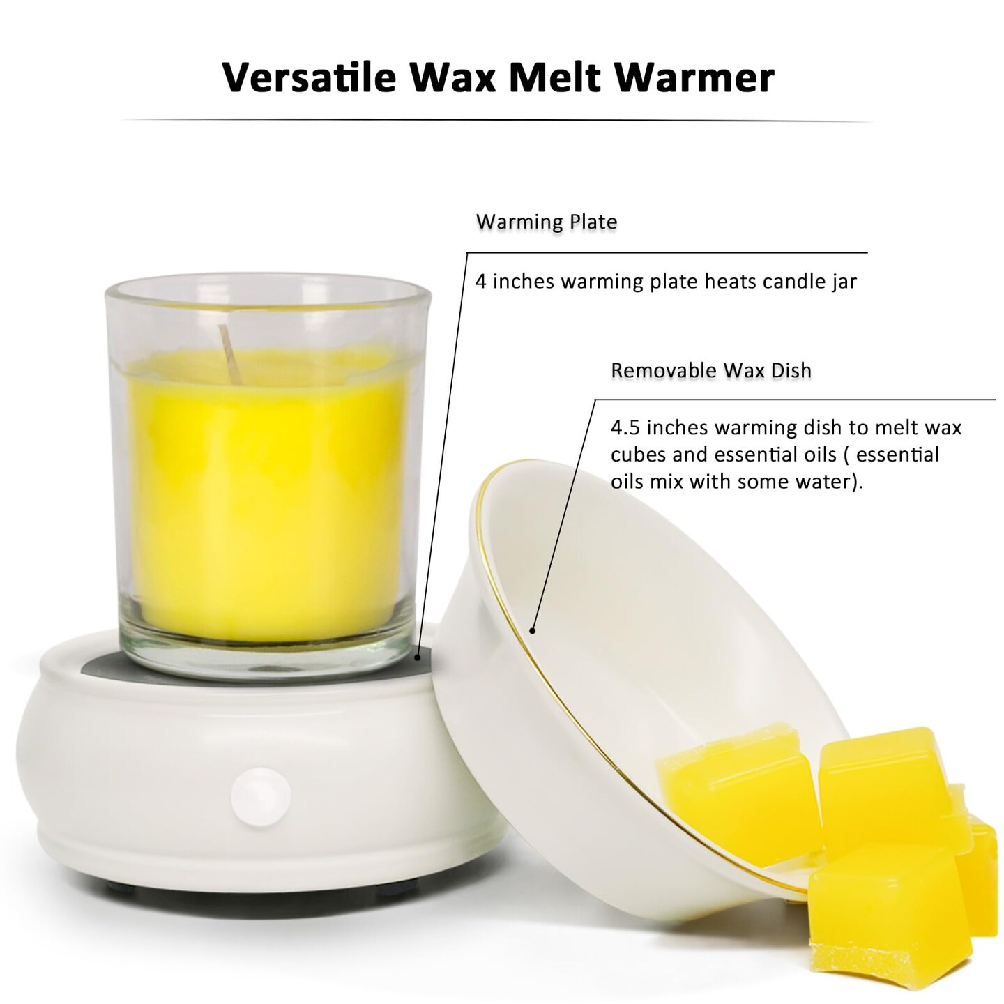 Wax Melt Warmer Burner Electric Scented Candle Wax Warmer, 4-in-1 Scented Wax Fragrance Melter for Home Office Bedroom Living Room Decor
