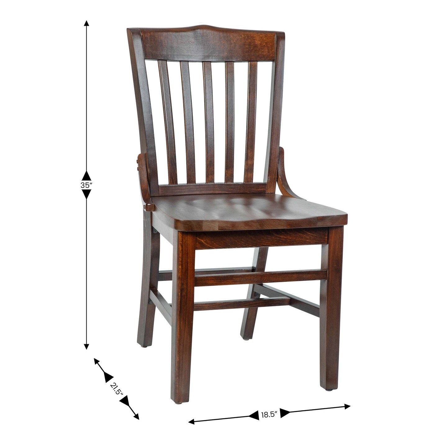 Emma and Oliver School House Back Wooden Restaurant Dining Chair